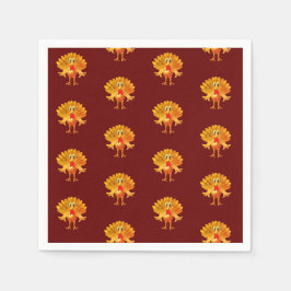 感謝祭の七面鳥、感謝祭の日 スタンダードカクテルナプキン