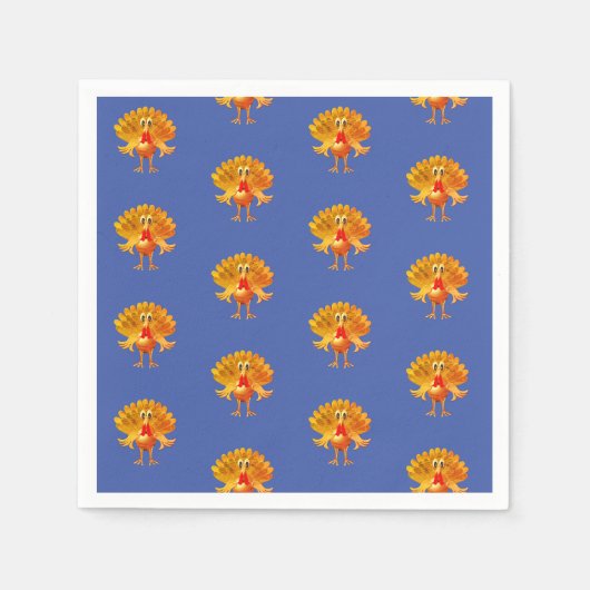 感謝祭の七面鳥、感謝祭の日 スタンダードカクテルナプキン (正面)