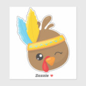 感謝祭の七面鳥、茶色の七面鳥、羽 シール (シート)