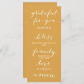 感謝祭の両面メニューと座席表祈 メニュー (正面/裏面)