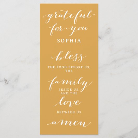 感謝祭の両面メニューと座席表祈 メニュー (正面)