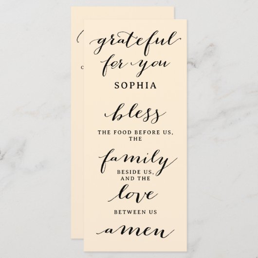 感謝祭の両面メニューと座席表祈 メニュー (正面/裏面)