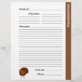 感謝祭の両面レシピ・ページ (正面)