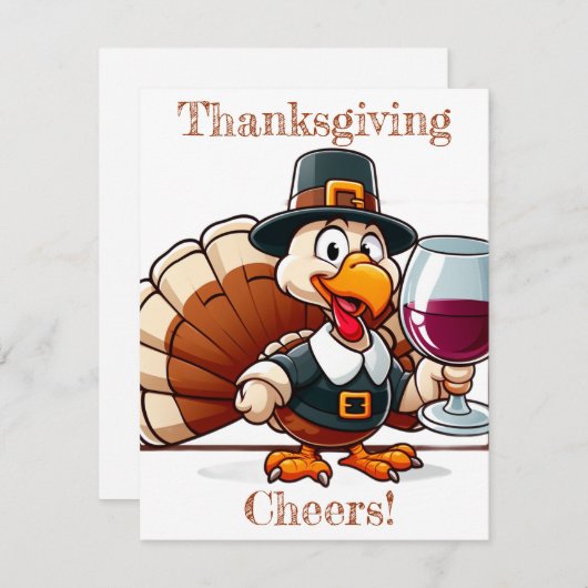 感謝祭の乾杯!トルキー楽しい シーズンカード (正面/裏面)