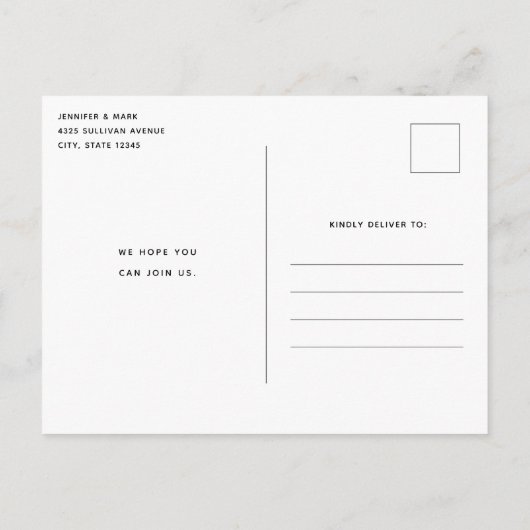 感謝祭の休日の秋の収穫表 インビテーションポストカード (裏面)