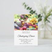 感謝祭の休日の秋の収穫表 インビテーションポストカード (スタンド正面)