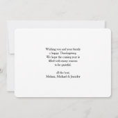 感謝祭の休日の秋の収穫表 シーズンカード (裏面)