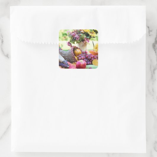 感謝祭の休日の秋の収穫表 スクエアシール (バッグ)