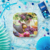 感謝祭の休日の秋の収穫表 ペーパープレート (パーティー)