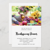 感謝祭の休日の秋の収穫表 招待状 (正面/裏面)
