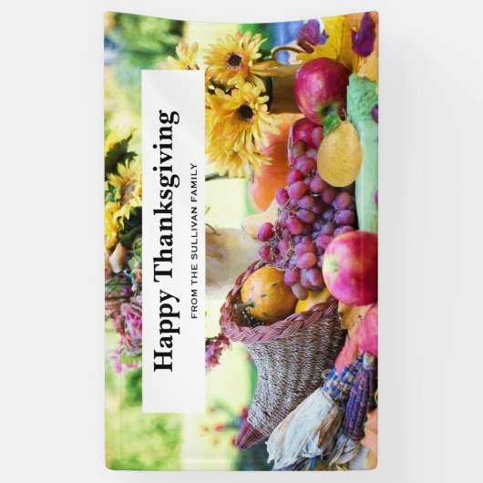 感謝祭の休日の秋の収穫表 横断幕 (縦)