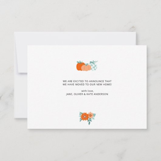 感謝祭の休日引っ越しのお知らせ サンキューカード (裏面)