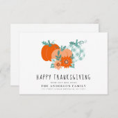 感謝祭の休日引っ越しのお知らせ サンキューカード (正面/裏面)