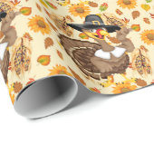 感謝祭の休暇のトルコの包装紙 ラッピングペーパー (ロールコーナー)