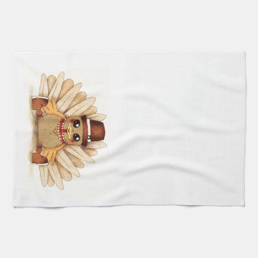 感謝祭の休暇のトルコの巡礼者の芸術のスケッチ キッチンタオル (横)