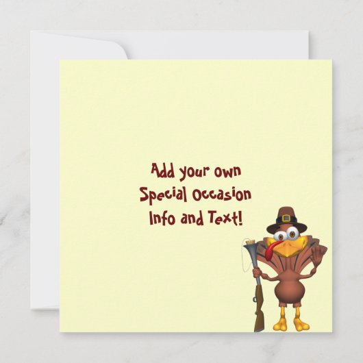 感謝祭の休暇のトルコの幸せな招待状 招待状 (裏面)