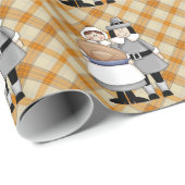 感謝祭の休暇の巡礼者の包装紙 ラッピングペーパー (ロールコーナー)