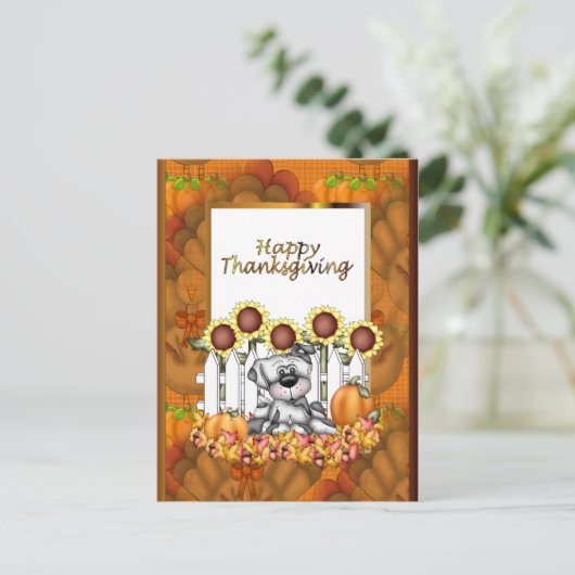 感謝祭の休暇の犬はがき シーズンポストカード