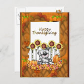 感謝祭の休暇の犬はがき シーズンポストカード (正面/裏面)