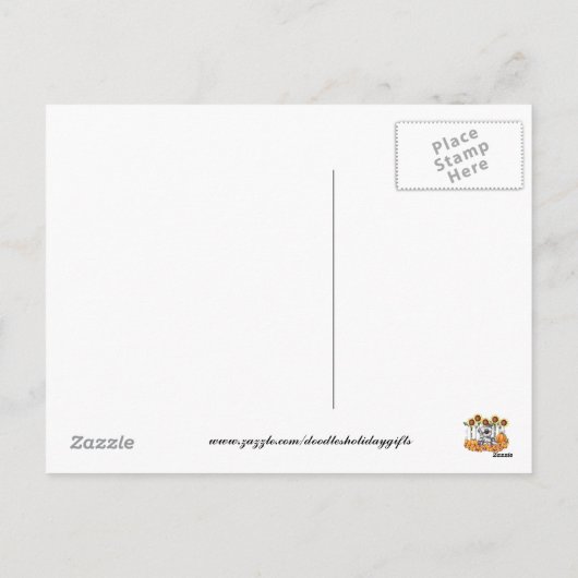 感謝祭の休暇の犬はがき シーズンポストカード (裏面)