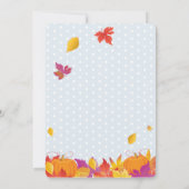 感謝祭の休暇の秋のかえでは水彩画を去ります 招待状 (裏面)