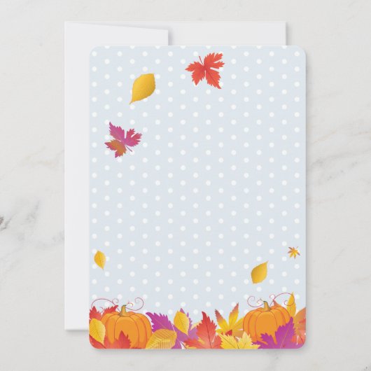 感謝祭の休暇の秋のかえでは水彩画を去ります 招待状 (裏面)