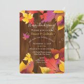 感謝祭の休暇の秋のかえでは水彩画を去ります 招待状 (スタンド正面)