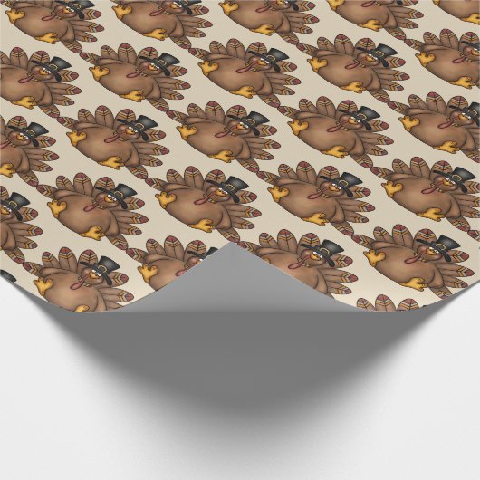 感謝祭の休暇は七面鳥の包装紙をタイルを張りました ラッピングペーパー (角)