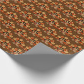 感謝祭の休暇は七面鳥の包装紙をタイルを張りました ラッピングペーパー (角)