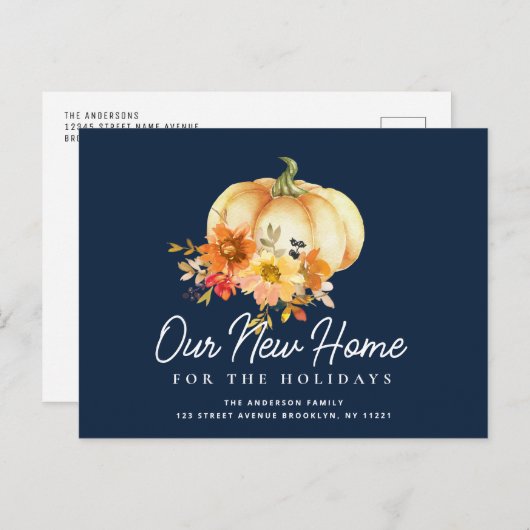 感謝祭の休暇引越し発表 ポストカード (正面/裏面)