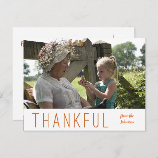 感謝祭の写真カードをアップロード　あなただけの写真を ポストカード (正面/裏面)
