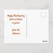 感謝祭の写真カードをアップロード あなただけの写真を ポストカード (裏面)