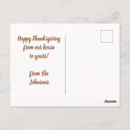 感謝祭の写真カードをアップロード　あなただけの写真を ポストカード (裏面)