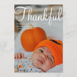 感謝祭の写真コラージュ出産発表 招待状