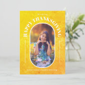 感謝祭の写真モダン黄 シーズンカード (スタンド正面)