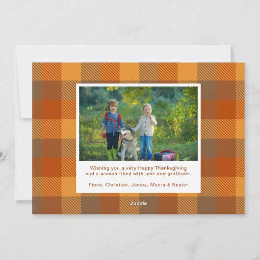感謝祭の写真 シーズンカード (裏面)