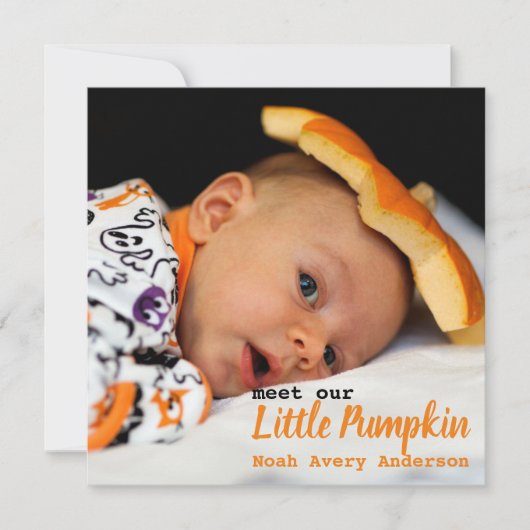 感謝祭の写真 出生発表 招待状 (正面)