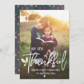 感謝祭の写真「感謝する」カスタム シーズンカード (正面/裏面)