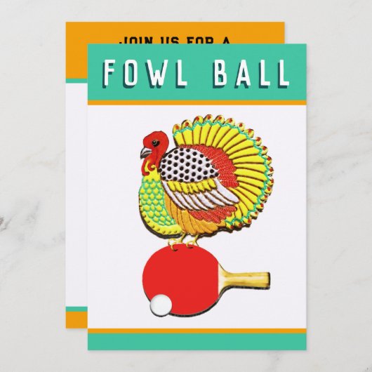 感謝祭の卓球招待状 招待状 (正面/裏面)