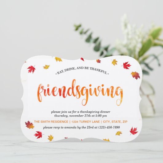 感謝祭の友人との夕食 招待状 (スタンド正面)