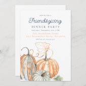 感謝祭の友人との食事会 招待状 (正面/裏面)