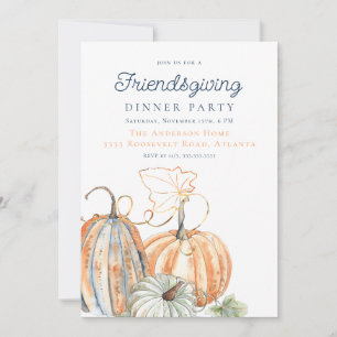 感謝祭の友人との食事会 招待状
