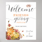感謝祭の友人ディナー歓迎カボチャ ポスター (正面)