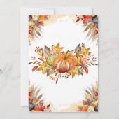 感謝祭の友情ディナーカボチャの花 招待状 (裏面)