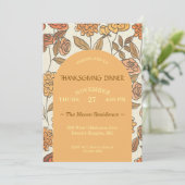 感謝祭の友情ディナー花模様カスタム 招待状 (スタンド正面)