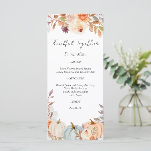 感謝祭の友情ディナー メニュー (スタンド正面)