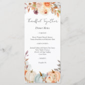 感謝祭の友情ディナー メニュー (正面)