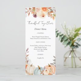 感謝祭の友情ディナー メニュー