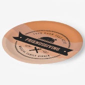 感謝祭の友情トルコパーソナライズされた ペーパープレート (アングル)