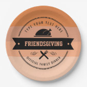 感謝祭の友情トルコパーソナライズされた ペーパープレート (正面)